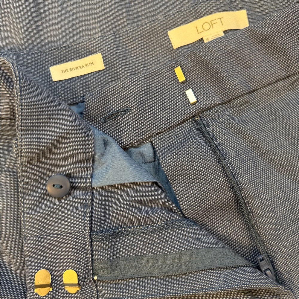 LOFT Blue Ankle Riviera Slim Pants - Picture 4 of 10